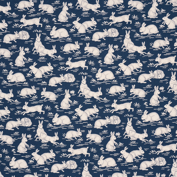 Schumacher Cottontails Indigo Fabric Sample 182242