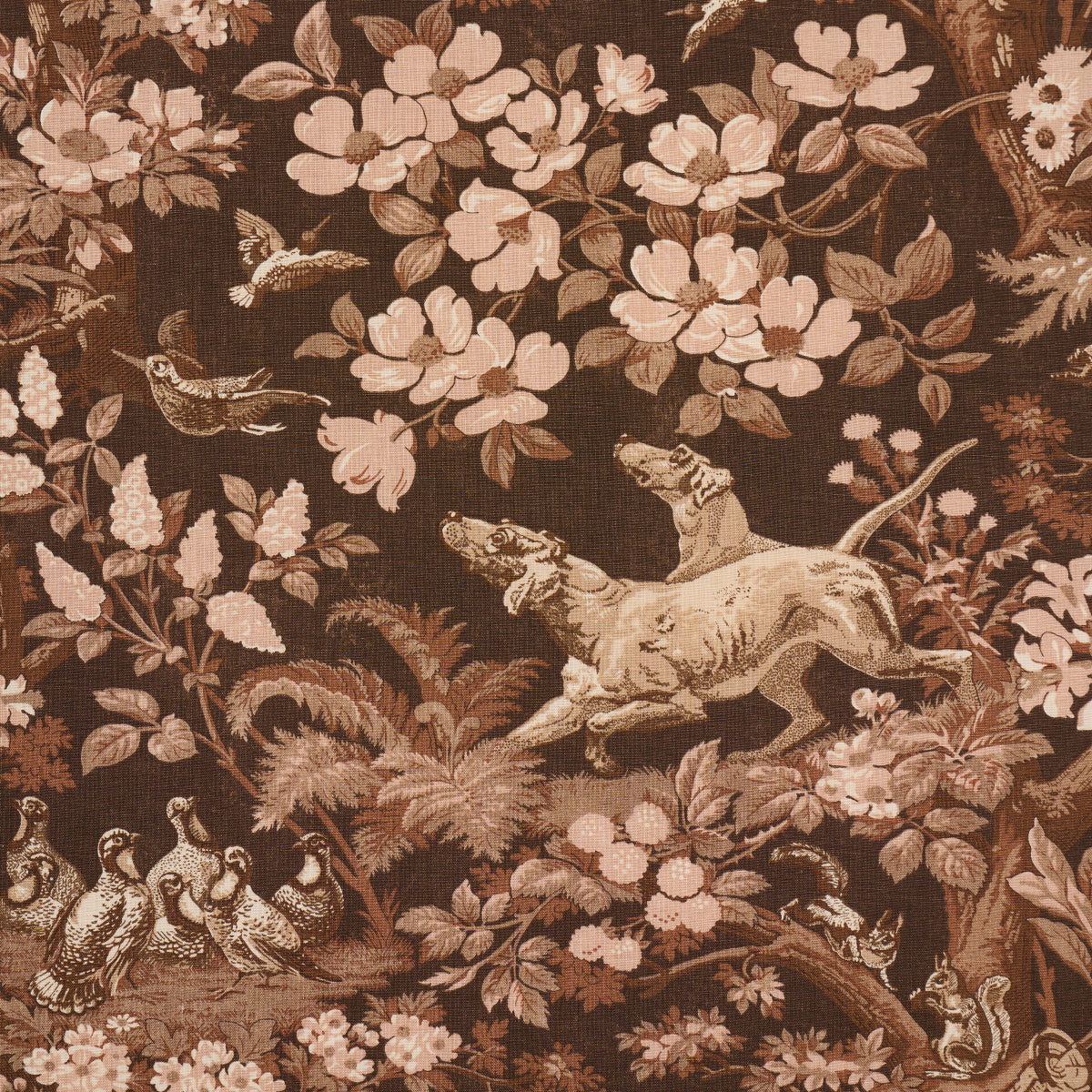 Schumacher Hound Meadow Sepia Fabric 182260