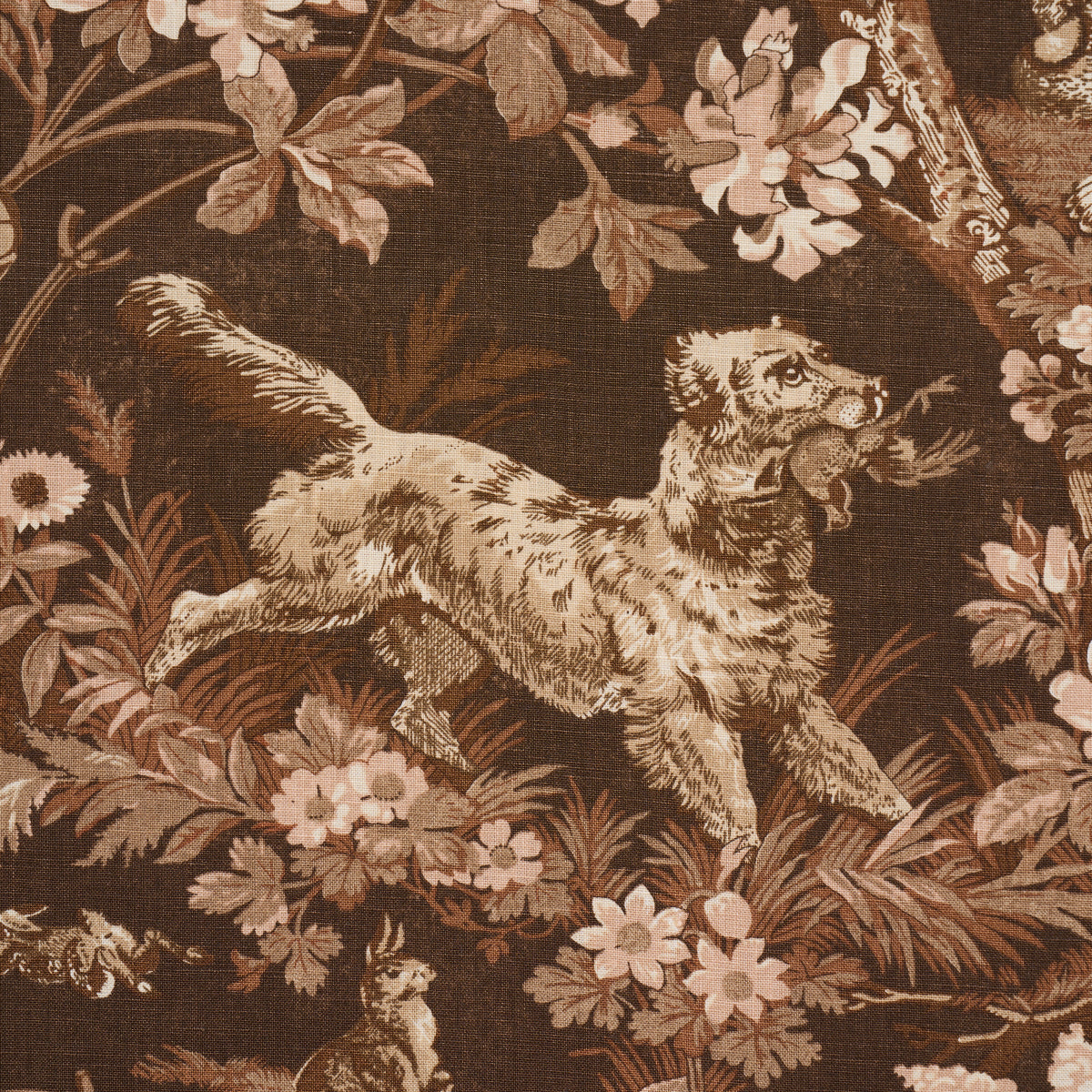 Schumacher Hound Meadow Sepia Fabric Sample 182260