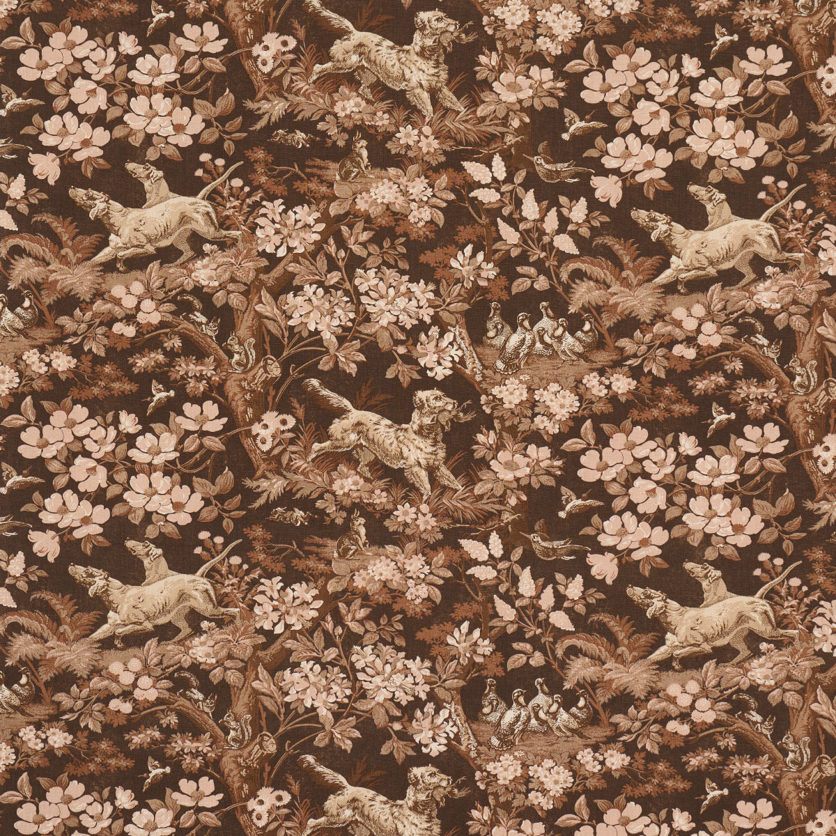 Schumacher Hound Meadow Sepia Fabric 182260