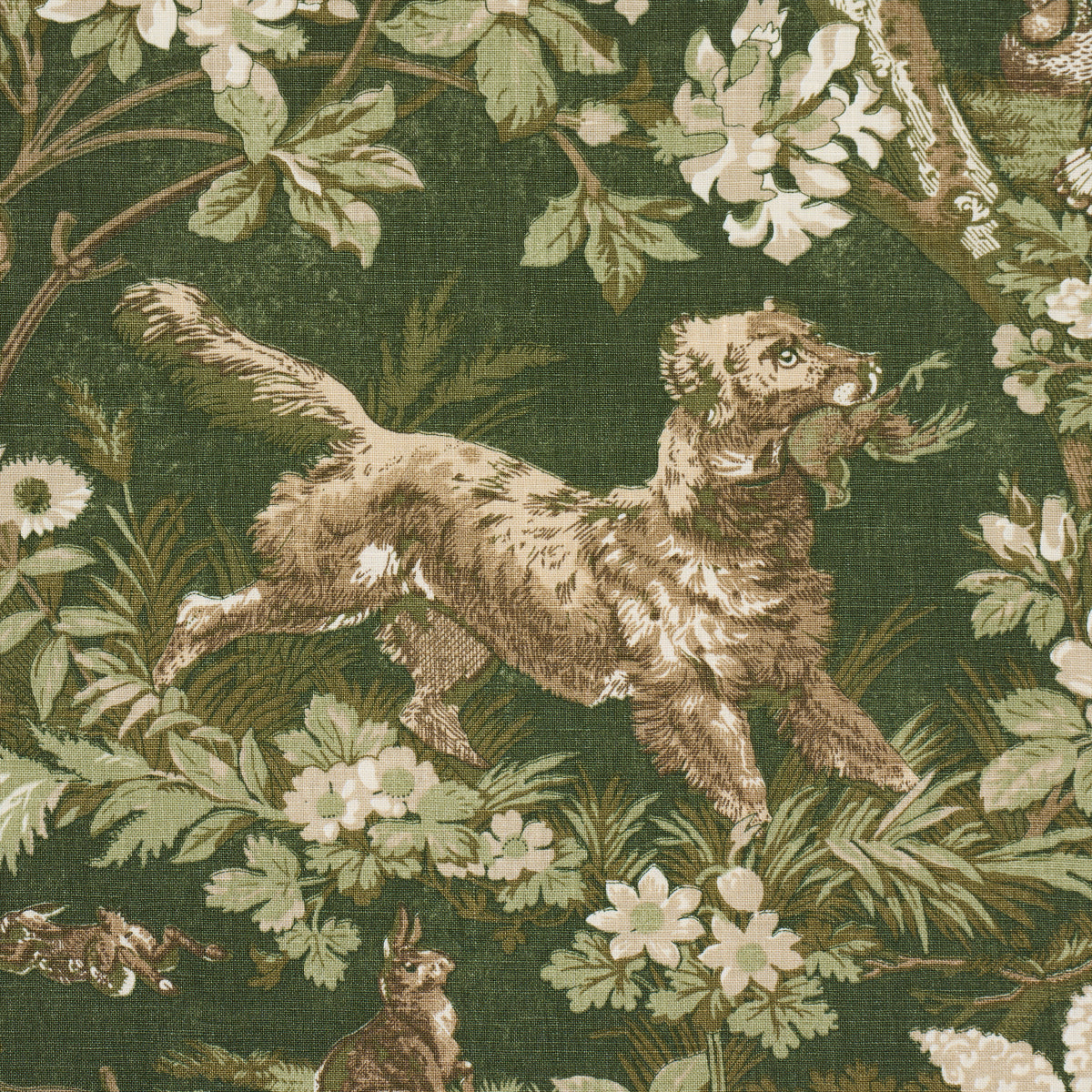 Schumacher Hound Meadow Forest Fabric 182261