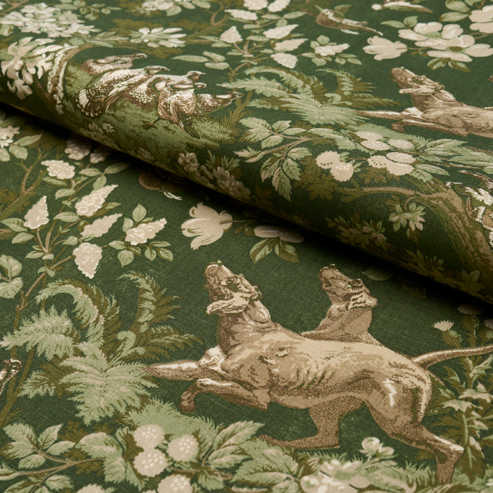 Schumacher Hound Meadow Forest Fabric Sample 182261