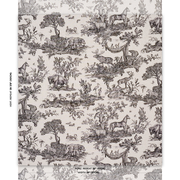 Schumacher Western Toile Carbon Fabric Sample 182270