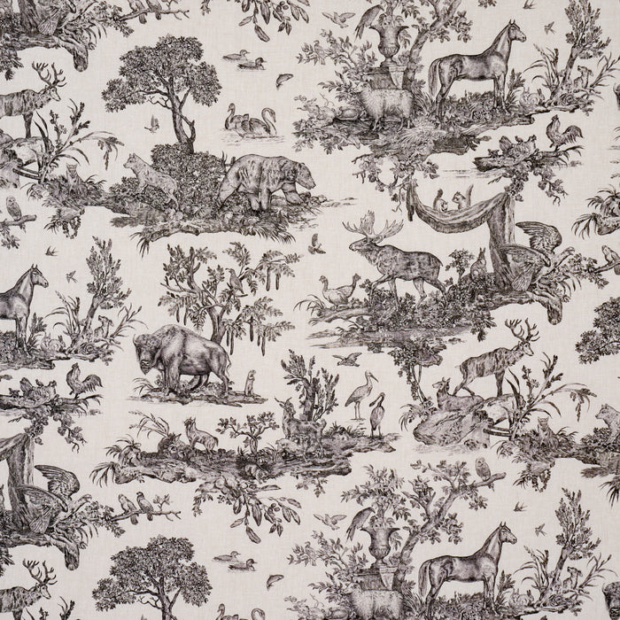 Schumacher Western Toile Carbon Fabric 182270