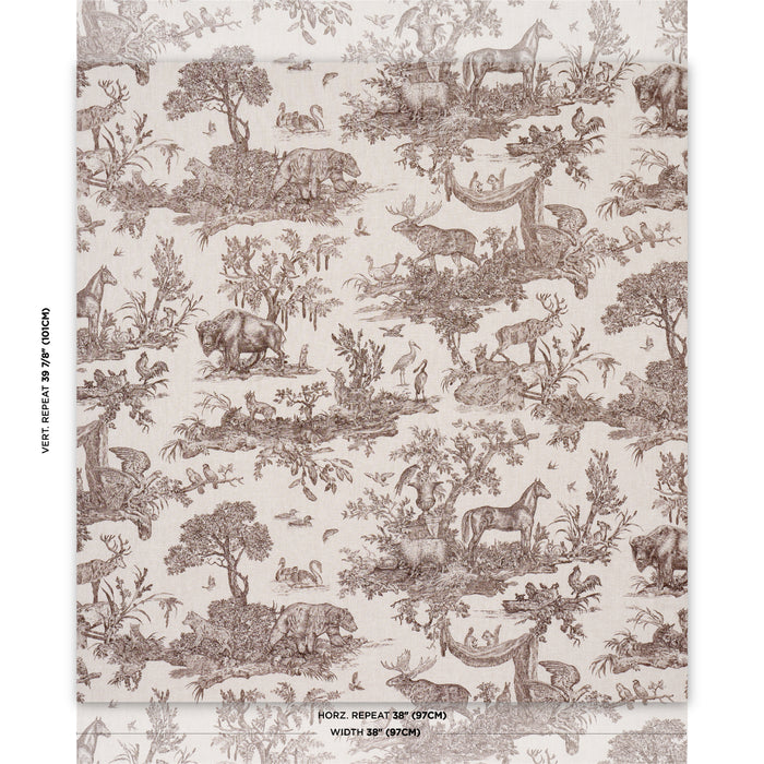 Schumacher Western Toile Sepia Fabric Sample 182271