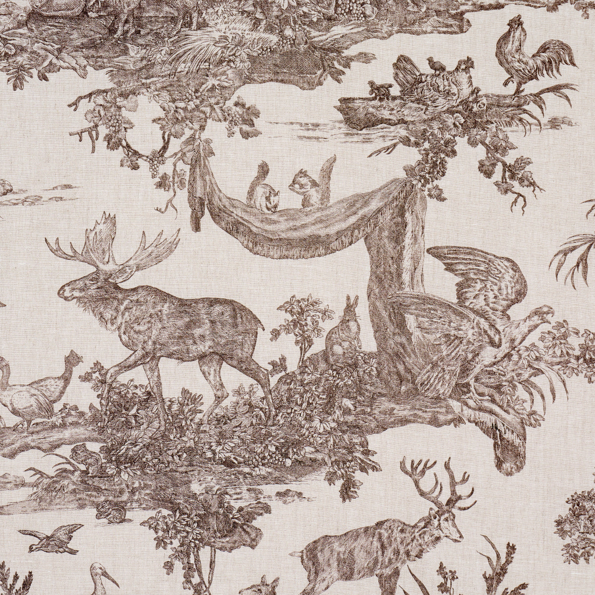 Schumacher Western Toile Sepia Fabric 182271