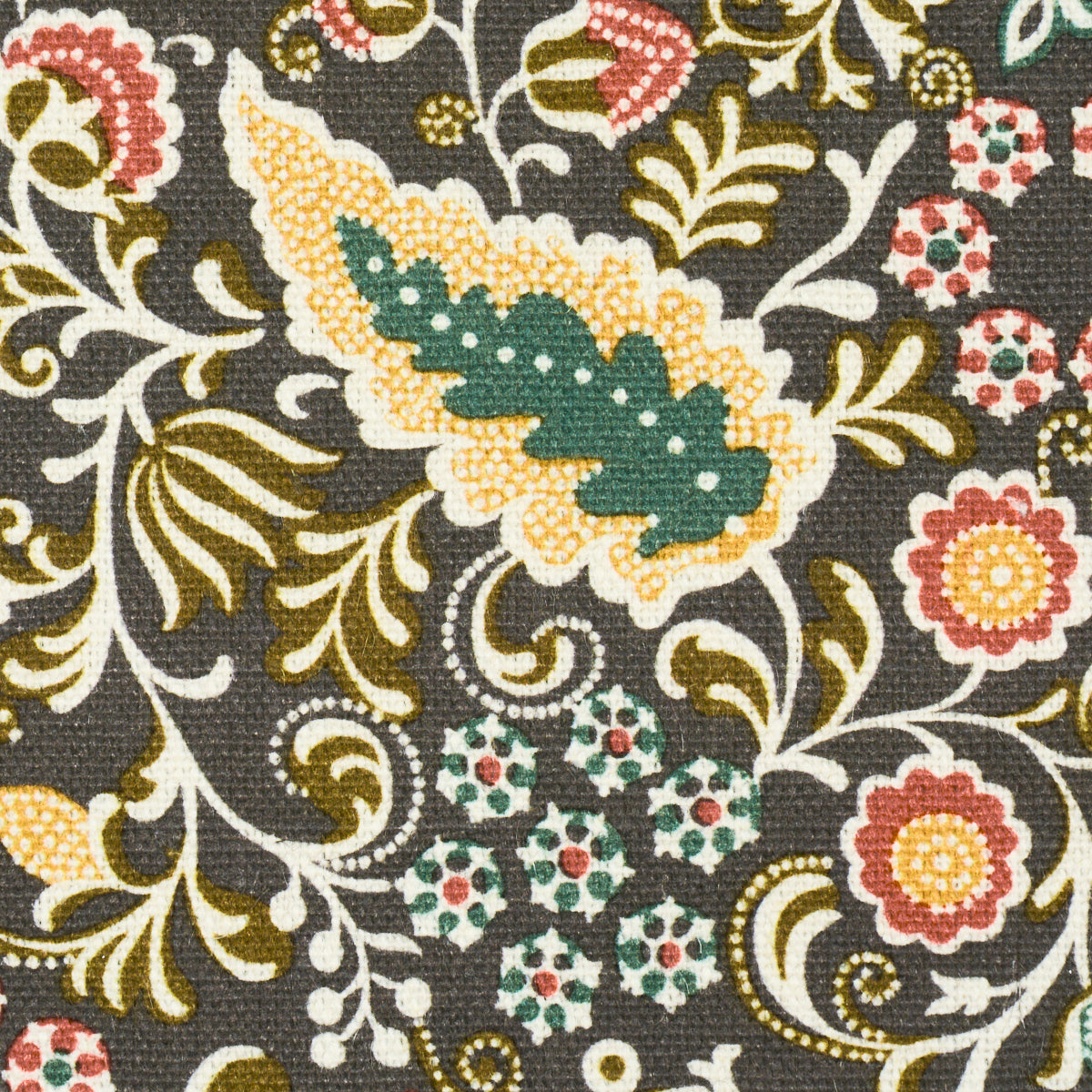 Schumacher Peggy Paisley Graphite Fabric Sample 182430