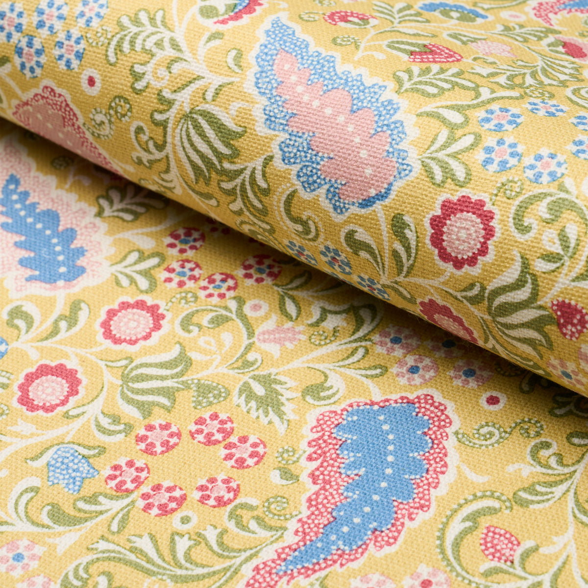 Schumacher Peggy Paisley Lemonade Fabric 182431