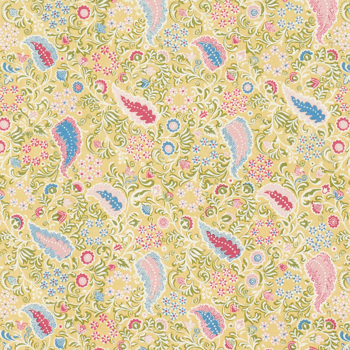 Schumacher Peggy Paisley Lemonade Fabric 182431