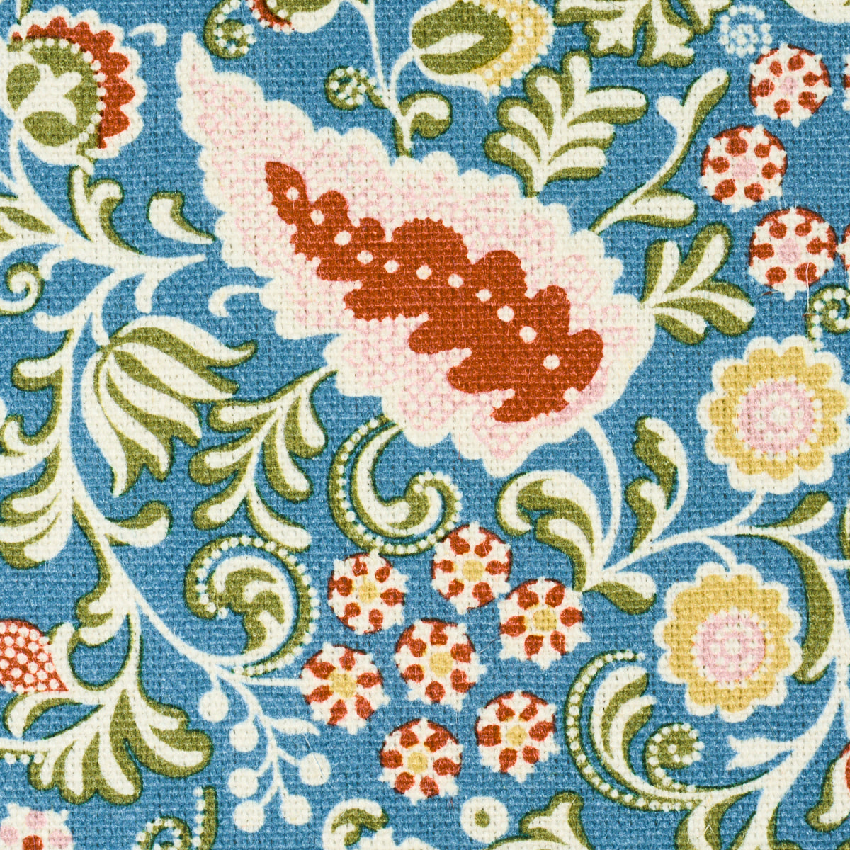 Schumacher Peggy Paisley Azure Fabric 182432