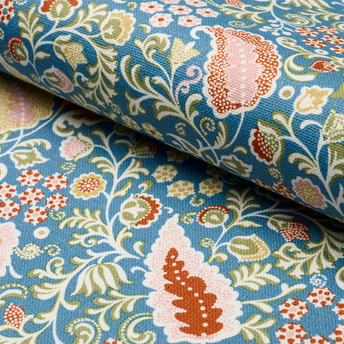 Schumacher Peggy Paisley Azure Fabric 182432