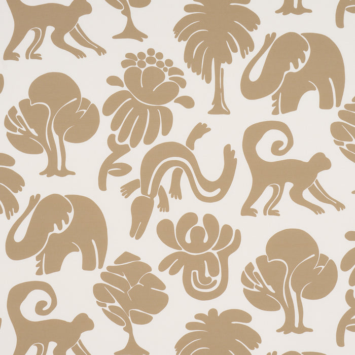 Schumacher Call Of The Jungle Neutral Fabric Sample 182491