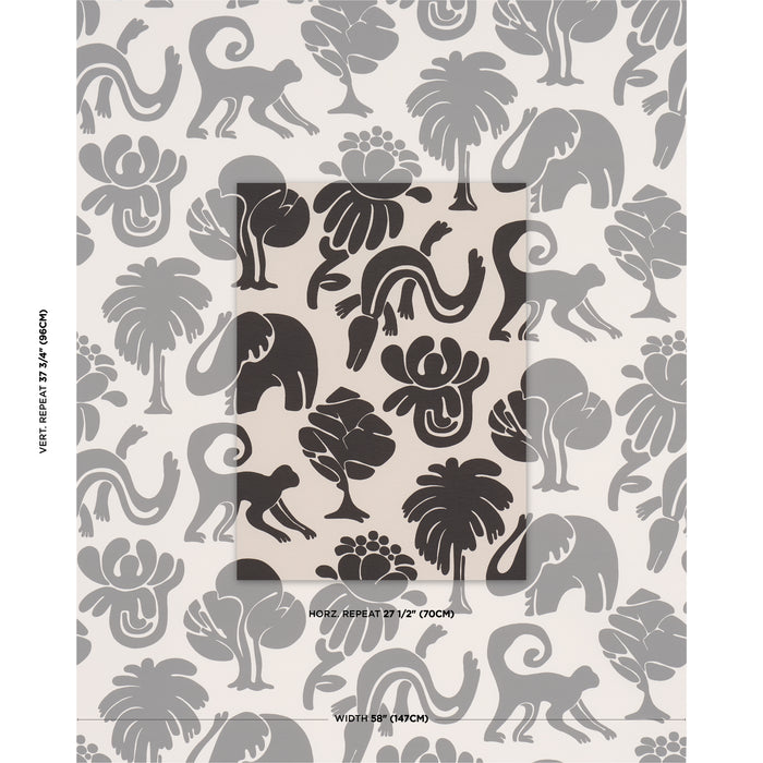 Schumacher Call Of The Jungle Black Fabric 182492