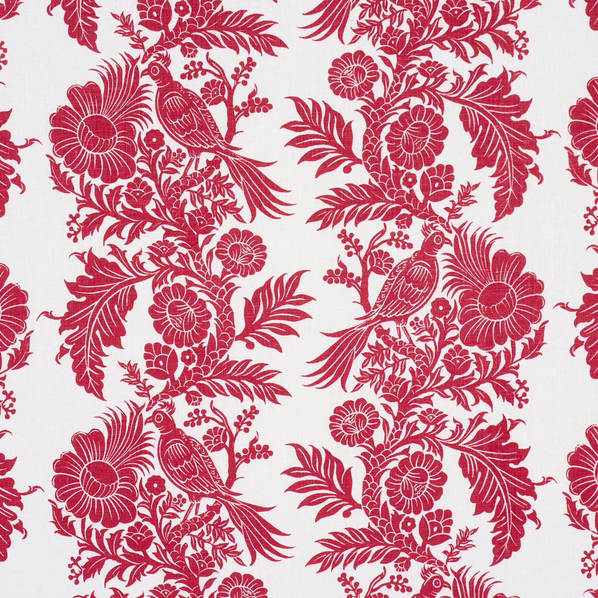 Schumacher Raven Woods Red Fabric 182532