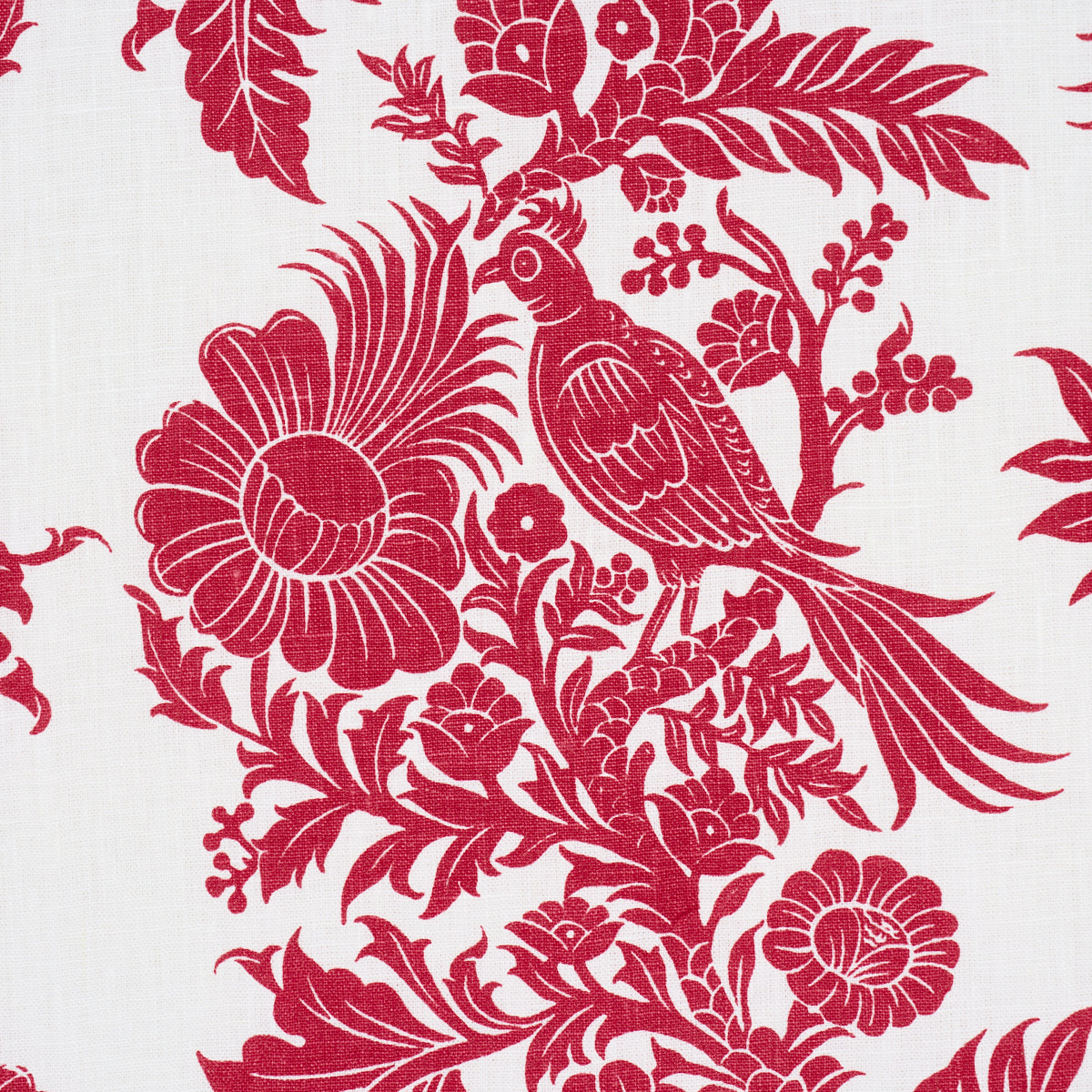 Schumacher Raven Woods Red Fabric 182532