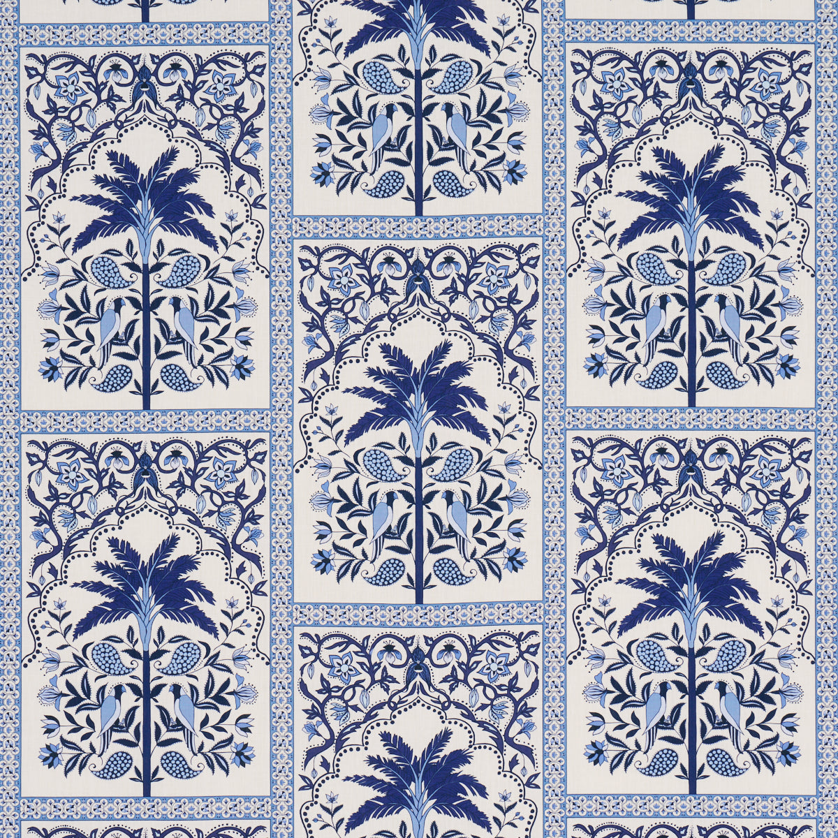 Schumacher Amazonas Mystique Tropical Shades Of Blue Fabric 182571