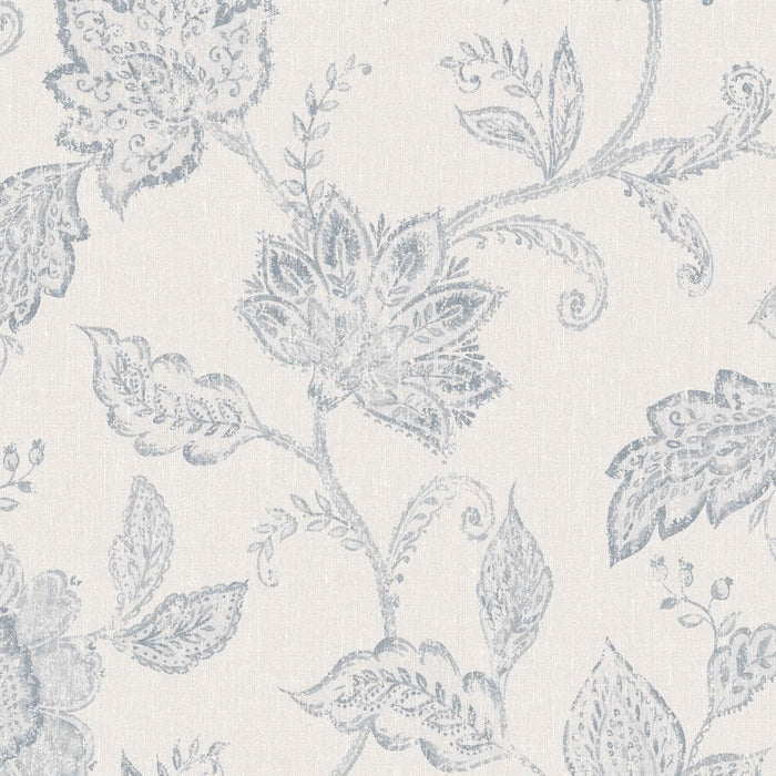 Schumacher Indigo Bloom Blue Wallpaper 1929