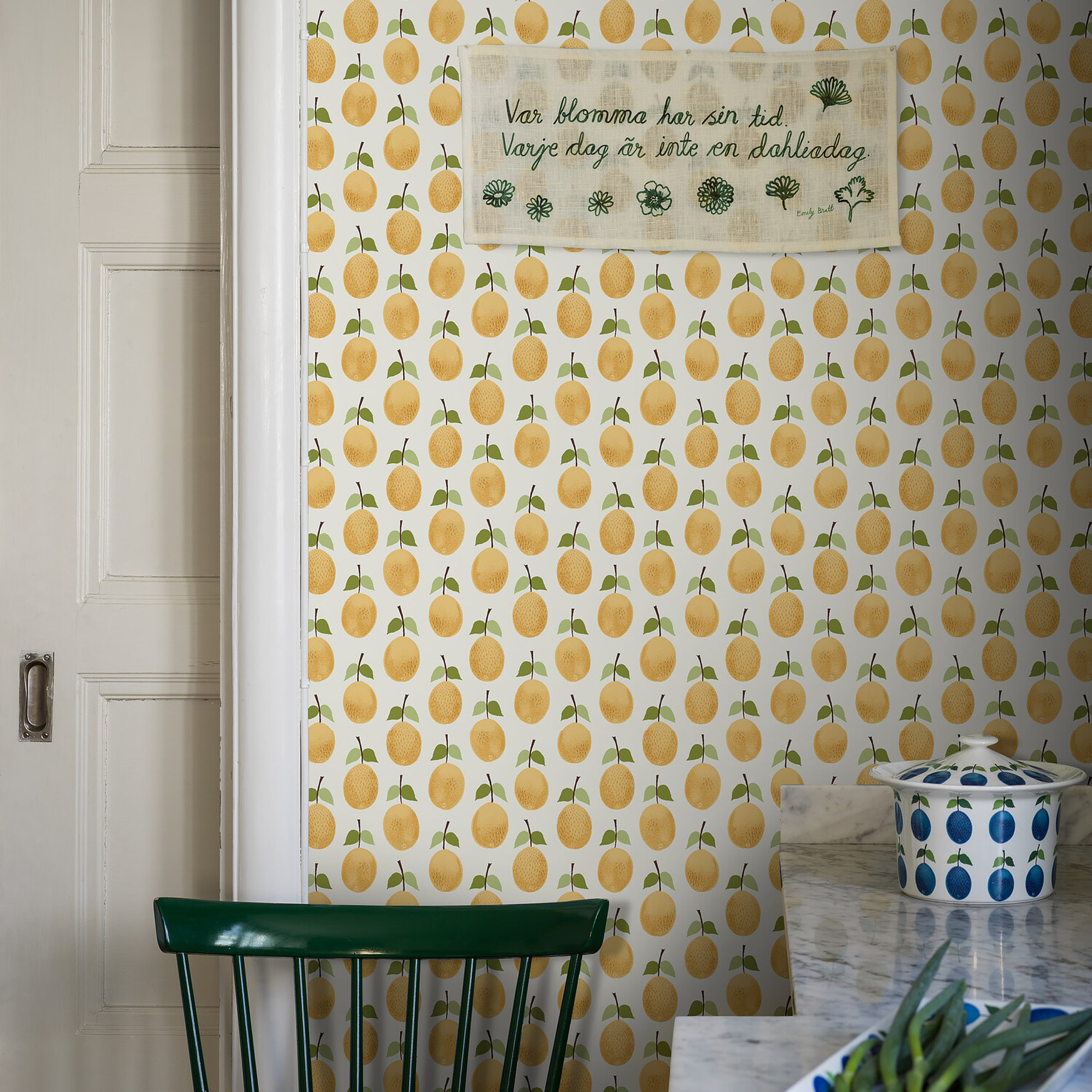 Schumacher Prunus Yellow Wallpaper 1975