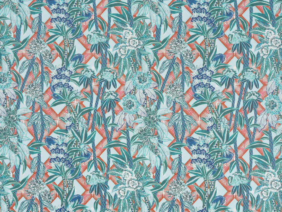 Pierre Frey Swahili Petit Turquoise Wallpaper Sample FP539004