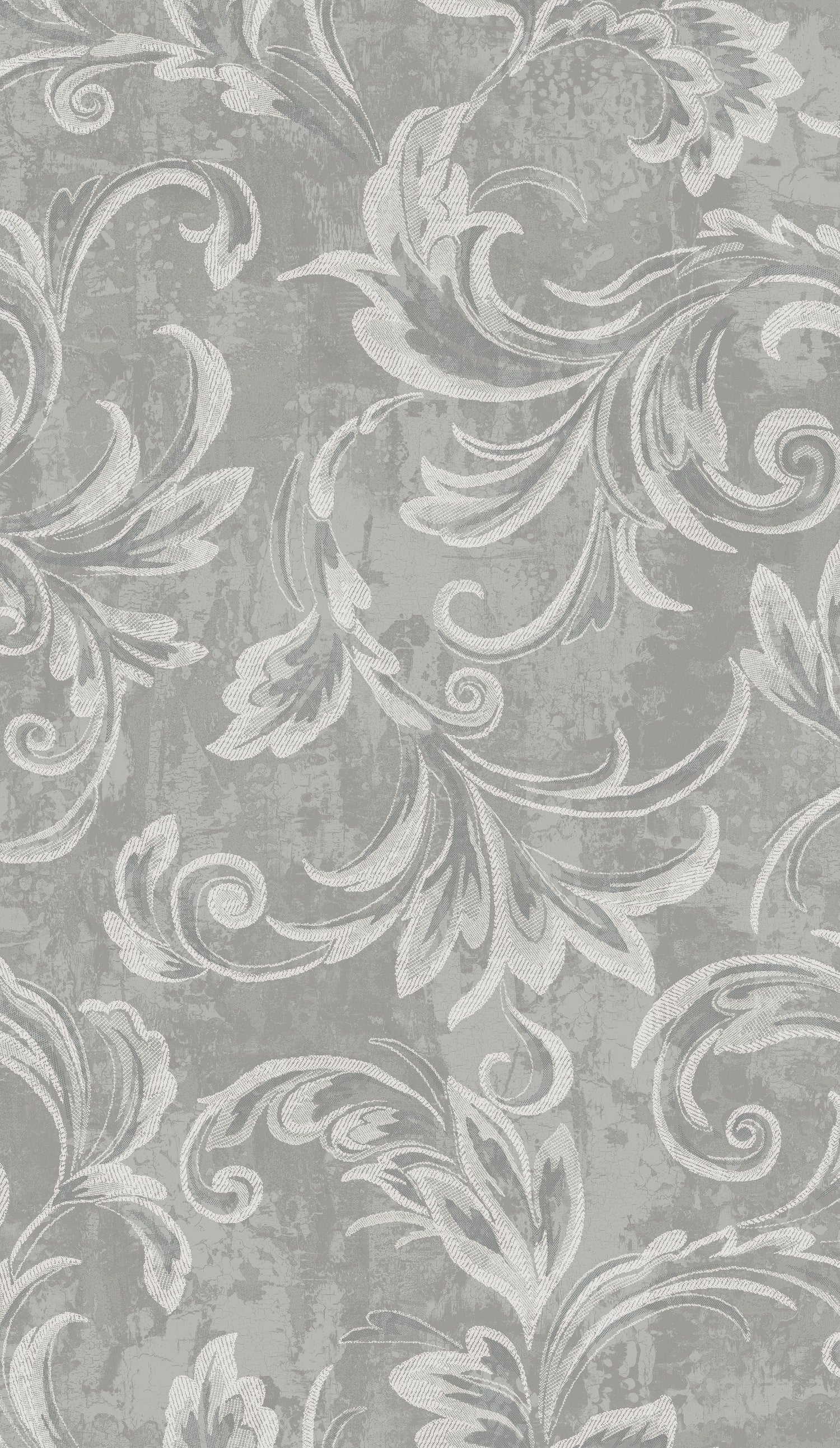 Seabrook Designs Scroll Silver, Gray, And Ivory Wallpaper 2010100