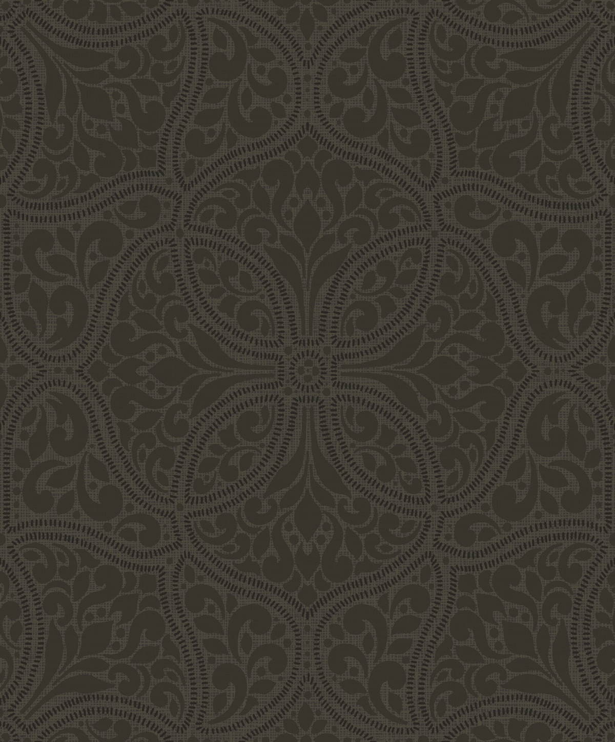 Seabrook Designs Scroll Trail Mocha And Ebony Wallpaper 2010706