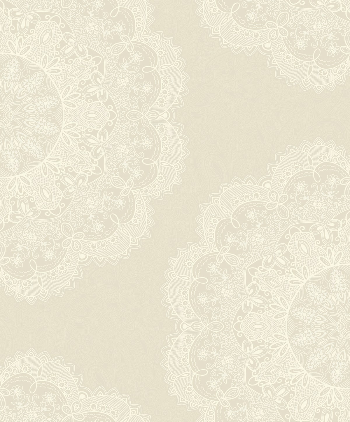 Seabrook Designs Lace Medallion Pearl And Off-white Wallpaper 2010907