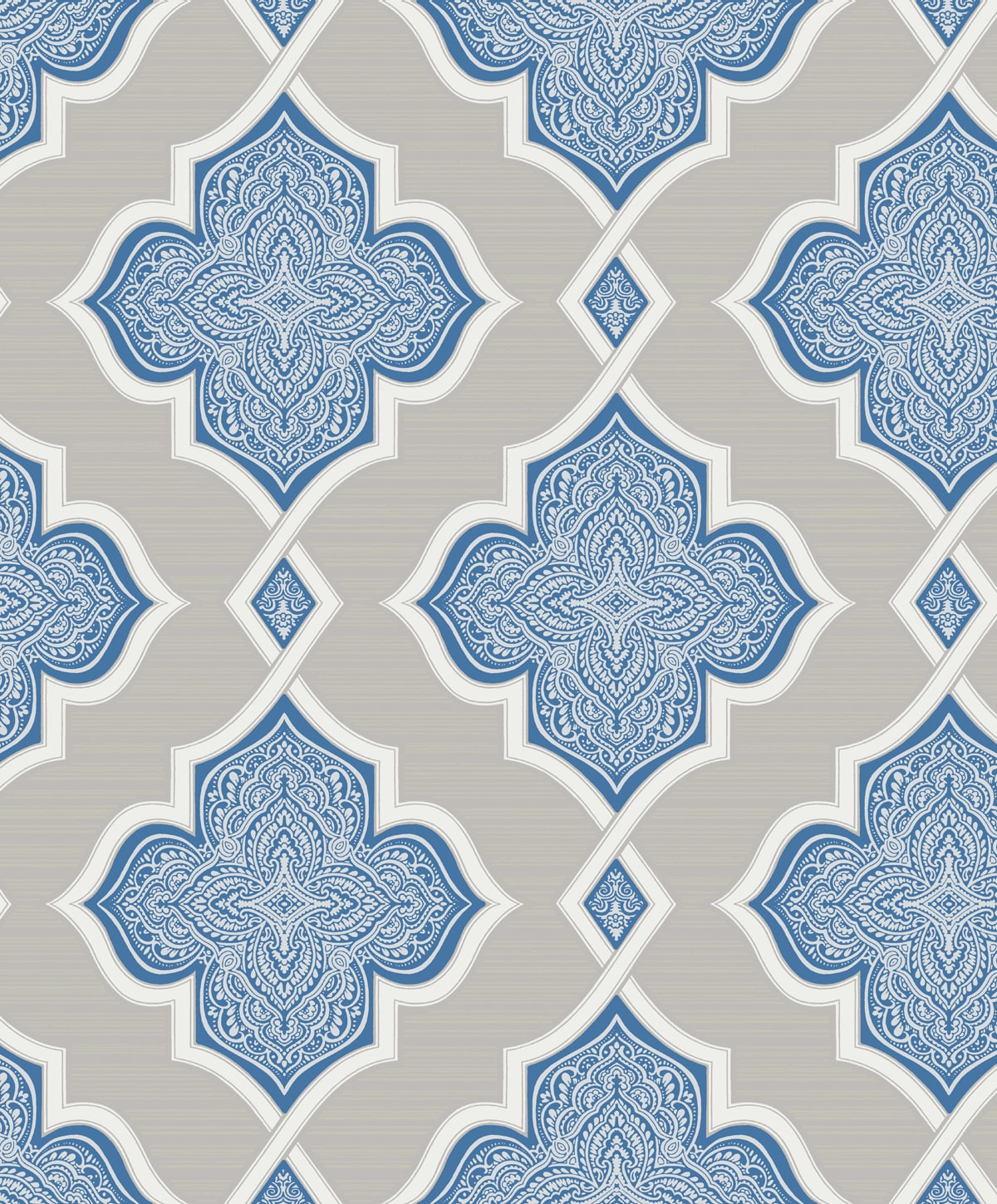 Seabrook Designs Trellis Silver, Blue, And Glitter Wallpaper 2011202