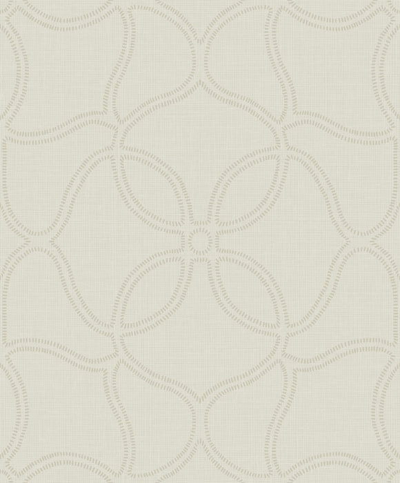 Seabrook Designs Geo Lattice Alabaster And Tan Wallpaper 2011505