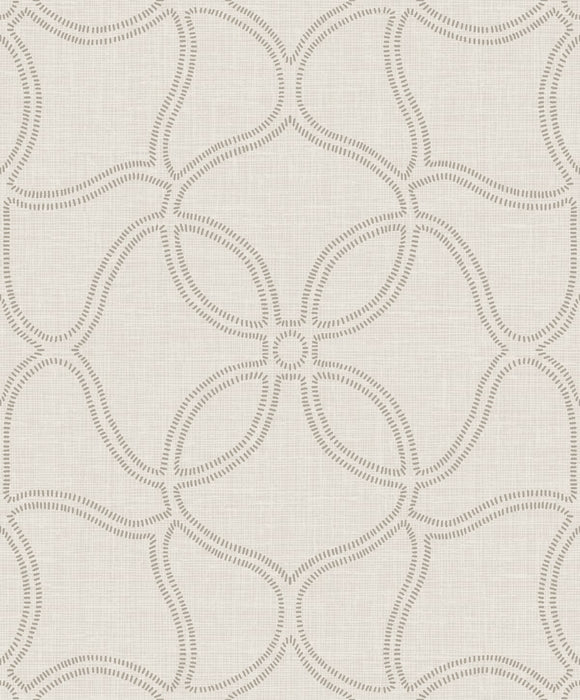 Seabrook Designs Geo Lattice Taupe And Cream Wallpaper 2011506