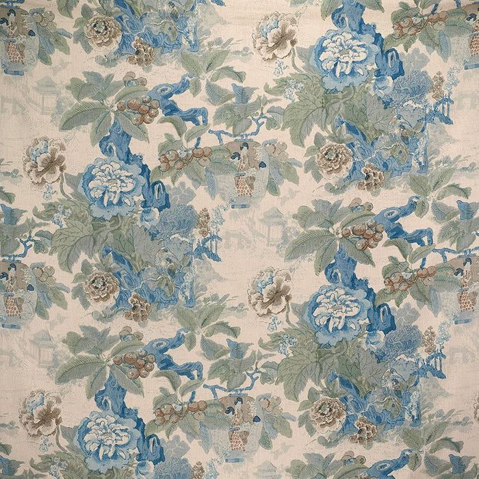 Lee Jofa Chinese Lantern Ii Sky/Jade Fabric Sample 2017141.35.0