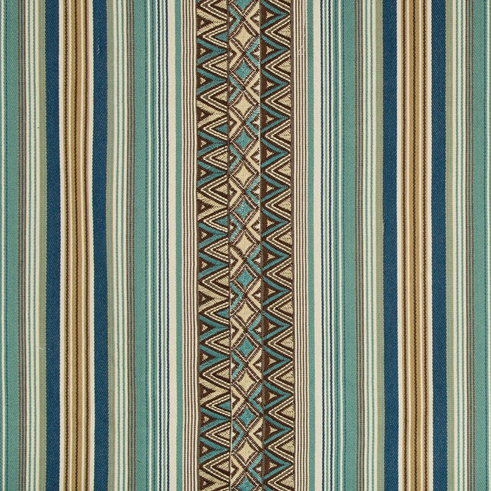 Lee Jofa Dallol Stripe Teal/Brown Fabric Sample 2017151.536.0