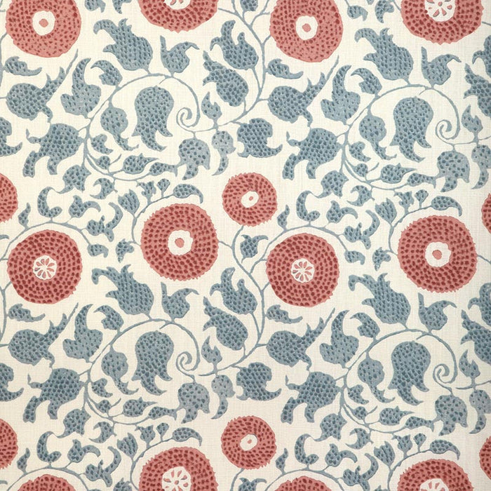 Lee Jofa Eldora Print Sky/Brick Fabric Sample 2020204.195.0