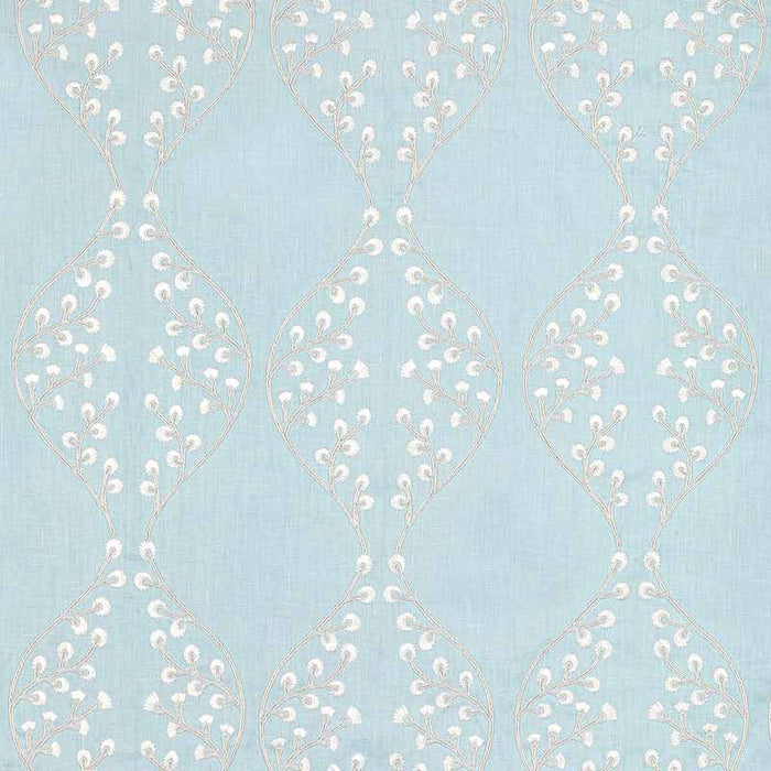 Lee Jofa Lillie Embroidery Sky Fabric Sample 2021129.15.0