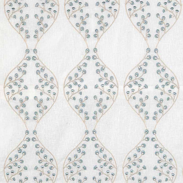 Lee Jofa Lillie Sheer Ivory/Blue Fabric Sample 2021130.516.0