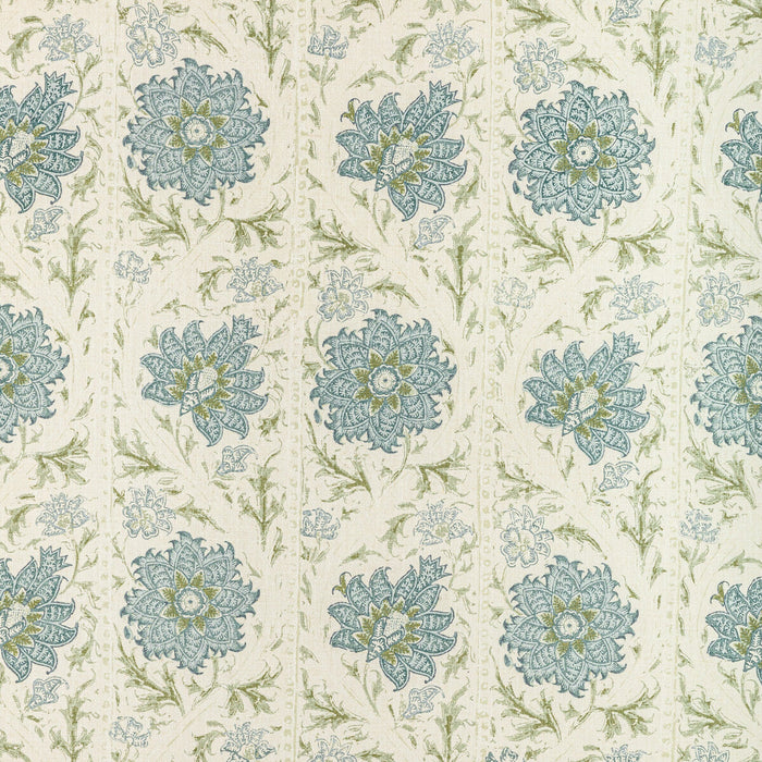 Lee Jofa Calico Vine Green Blue Fabric Sample 2022102.530.0