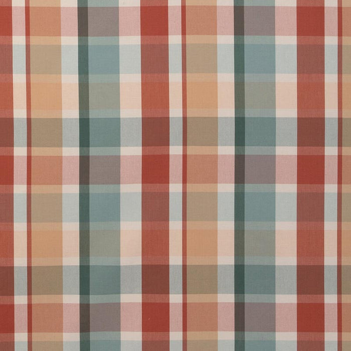 Lee Jofa Fisher Plaid Teal/Spice Fabric Sample 2023107.519.0