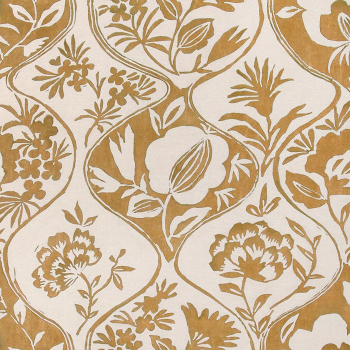 Lee Jofa Calathea Print Gold Fabric Sample 2023141.40.0