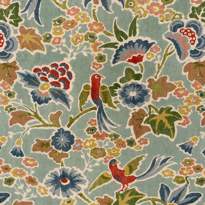 Lee Jofa Posy Print Aqua/Ivy Fabric Sample 2023142.353.0