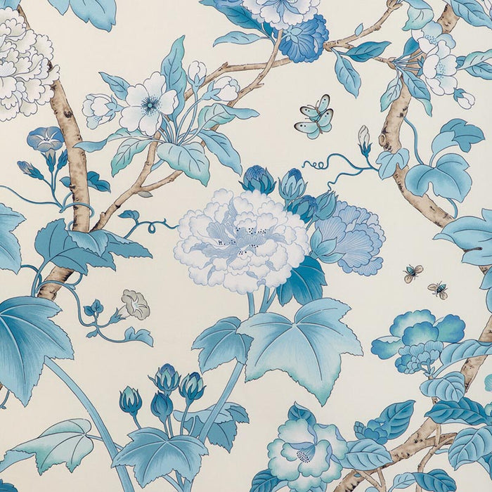 Lee Jofa Gardenia Print Delft/Sky Fabric 2023143.155.0