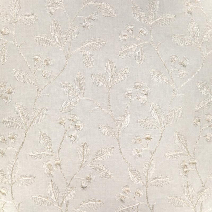 Lee Jofa Iris Embroidery Ivory Fabric Sample 2023144.1.0