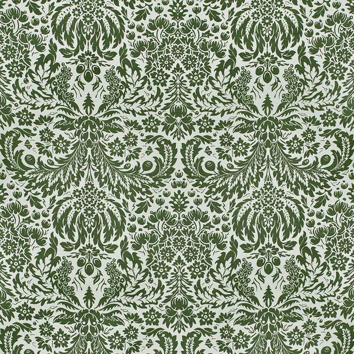 Lee Jofa Damask Dark Green Fabric Sample 2024104.31.0