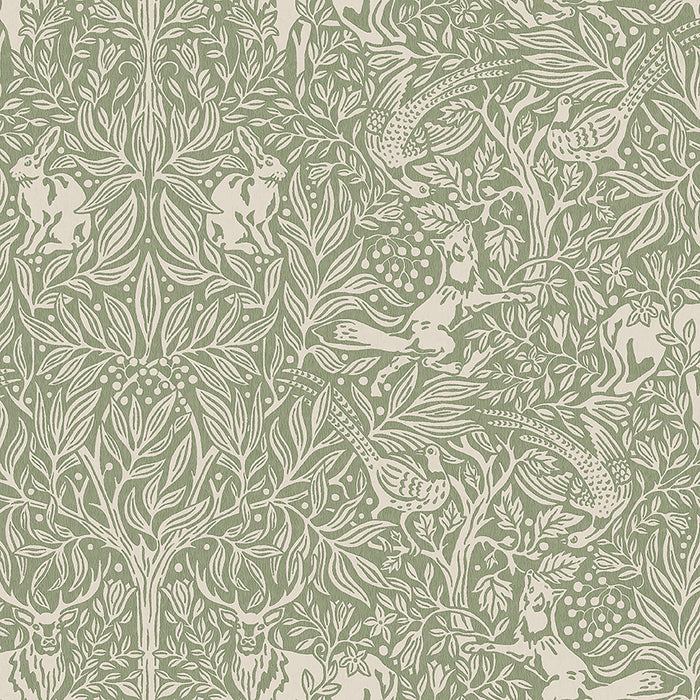 Schumacher Under The Elder Tree Sage Wallpaper Sample 2046