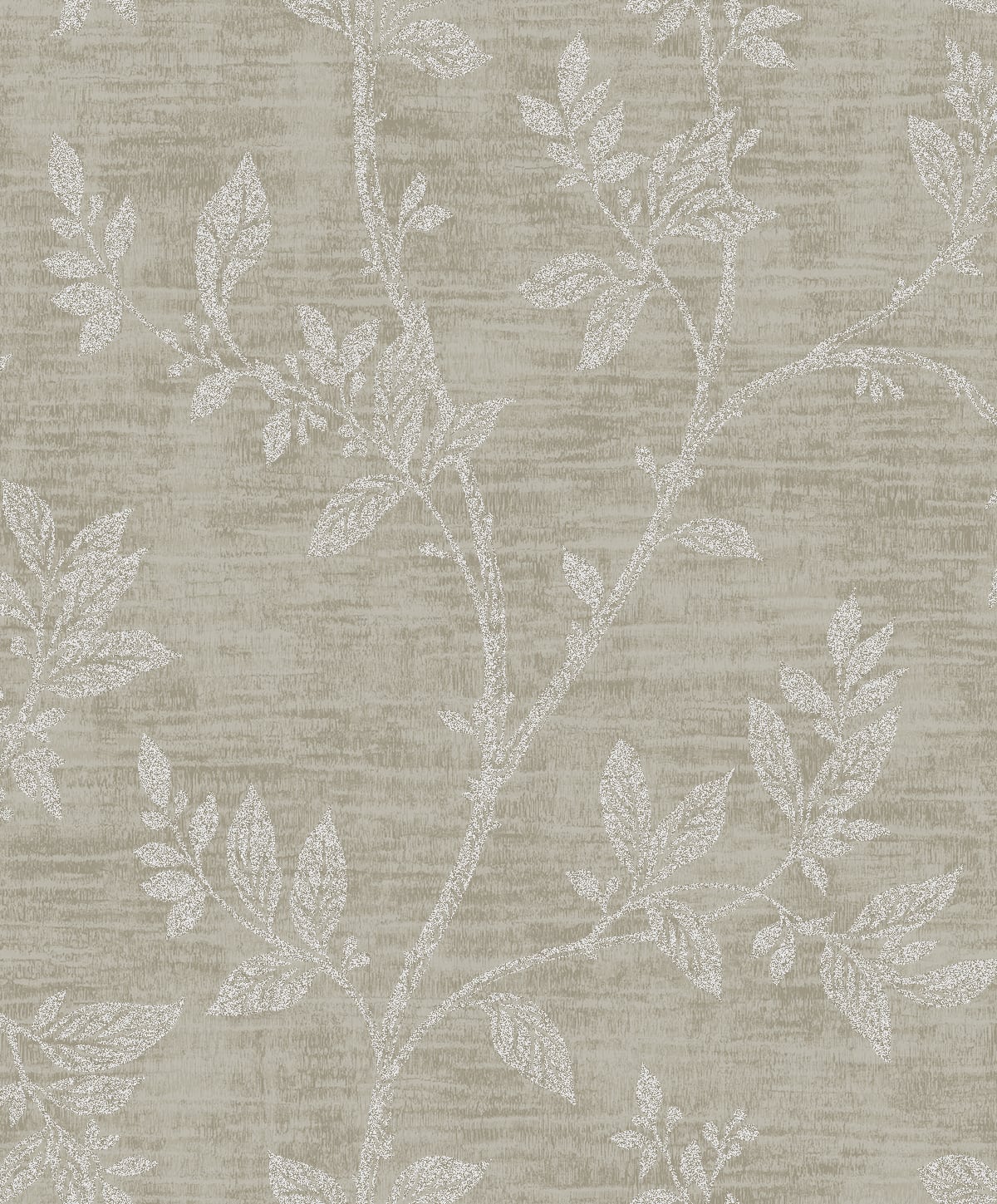 Seabrook Designs Leaf Trail Metallic Taupe & Glass Beads Wallpaper 2231118