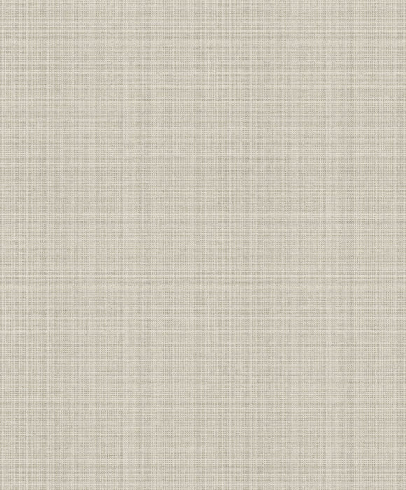 Seabrook Designs Crosshatch Linen Metallic Greige Wallpaper Sample 2231913