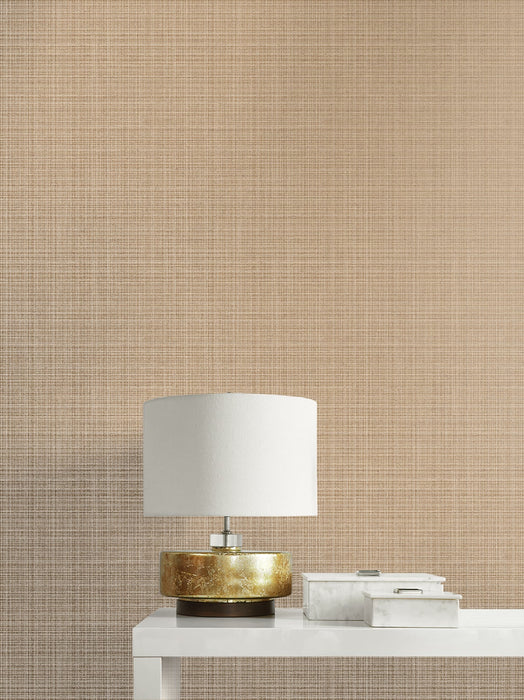 Seabrook Designs Crosshatch Linen Metallic Taupe Wallpaper 2231928