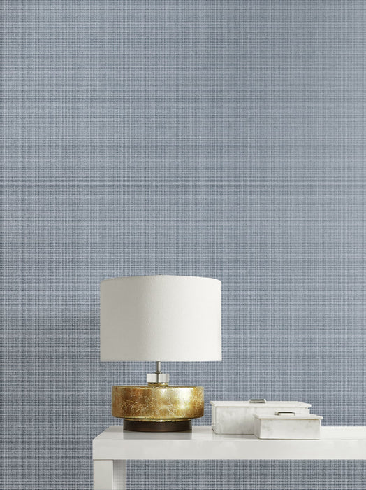 Seabrook Designs Crosshatch Linen Metallic Smoke Wallpaper 2231932