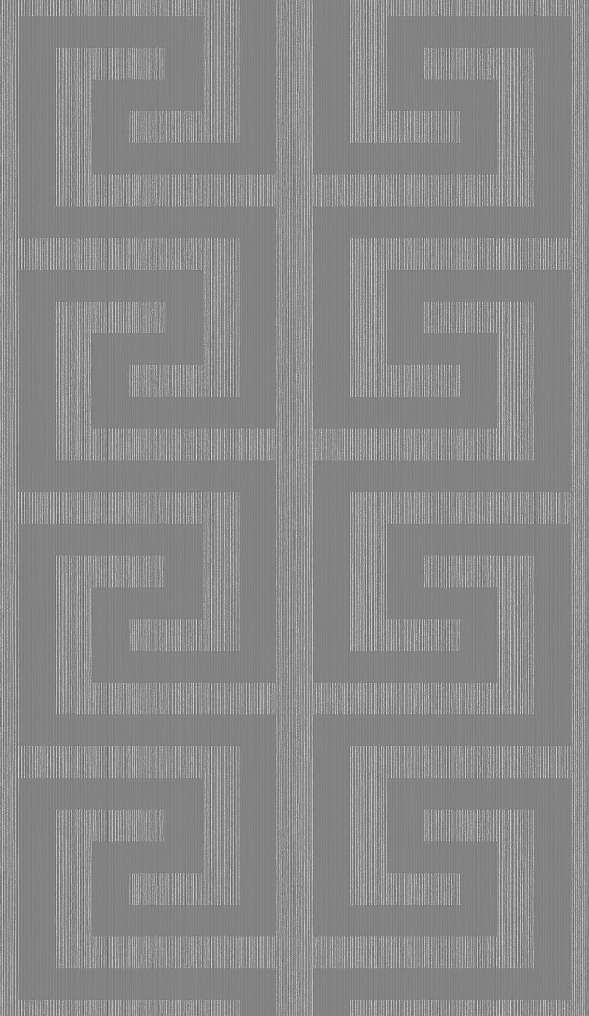 Seabrook Designs Greek Key Metallic Silver & Earl Gray Wallpaper 2232002