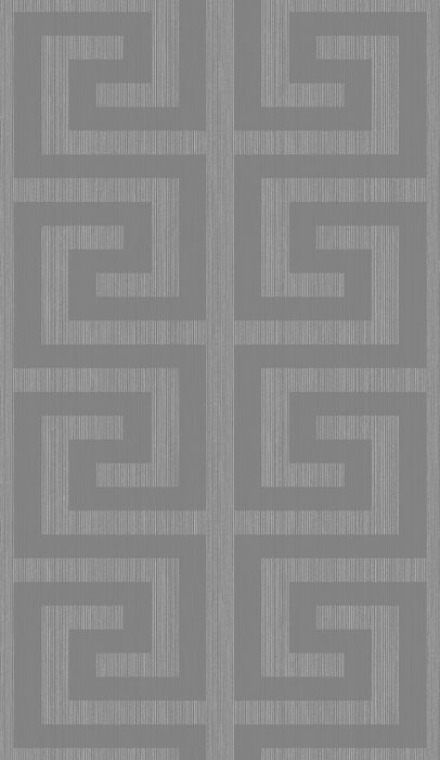 Seabrook Designs Greek Key Metallic Silver & Earl Gray Wallpaper 2232002