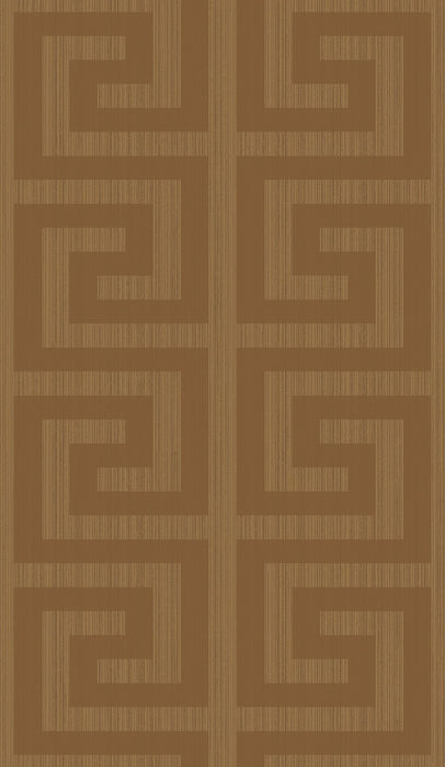 Seabrook Designs Greek Key Metallic Terra Cotta Wallpaper Sample 2232006