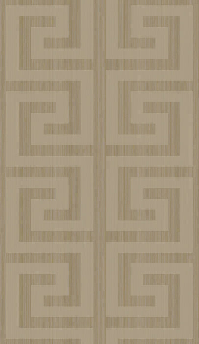 Seabrook Designs Greek Key Khaki & Metallic Champagne Wallpaper 2232007